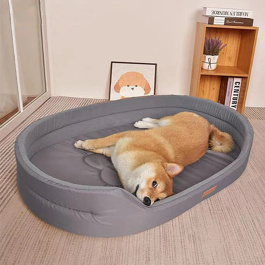 Oval Dog Bed, Large Space Pet Bed, Oxford Cloth Waterproof, Dual-Purpose Inner Pad Petzymart