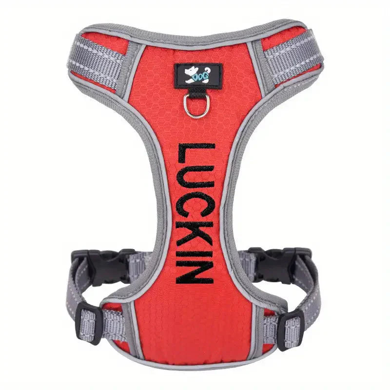 Personalized Reflective Dog Harness with Embroidered Name - Adjustable and Soft for Comfort and Safety Petzymart
