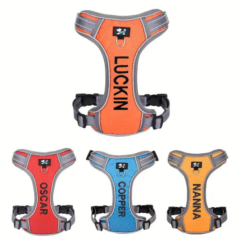 Personalized Reflective Dog Harness with Embroidered Name - Adjustable and Soft for Comfort and Safety Petzymart
