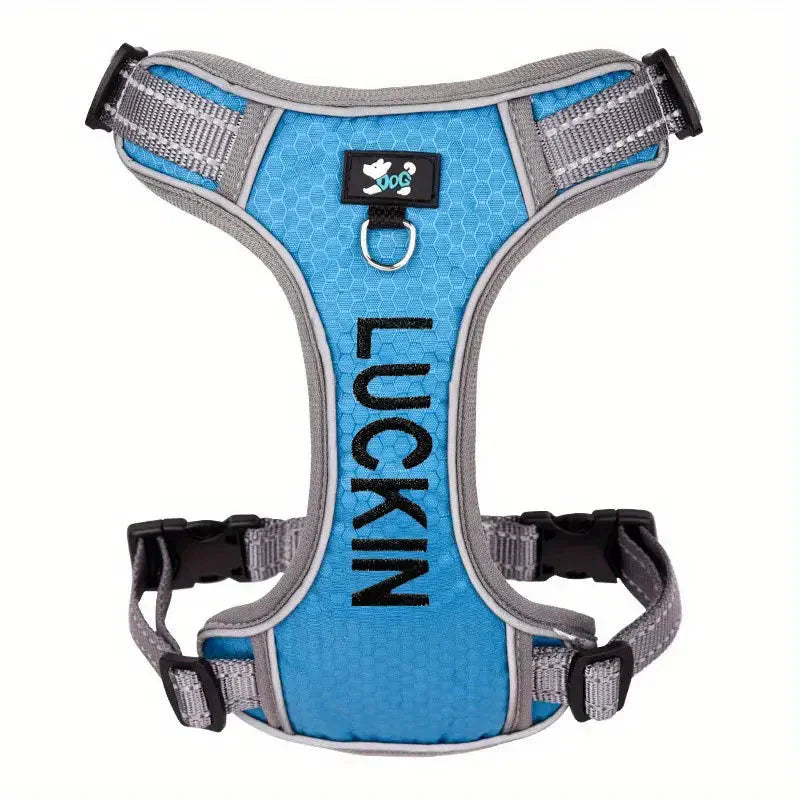 Personalized Reflective Dog Harness with Embroidered Name - Adjustable and Soft for Comfort and Safety Petzymart