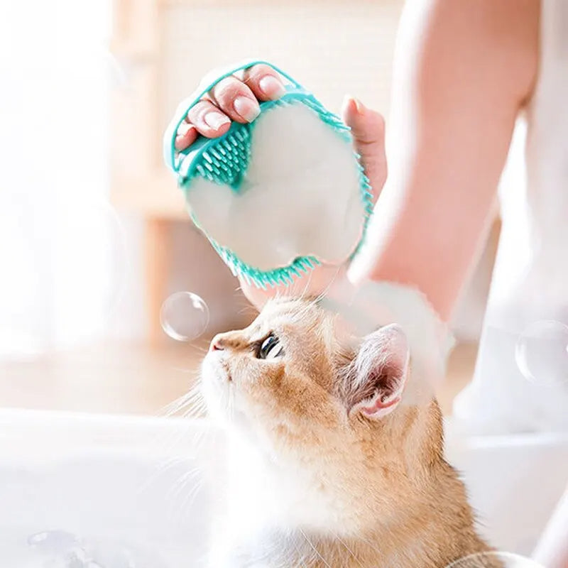 Pet Bathing Brush Soft Silicone Massager Shower Gel Petzymart