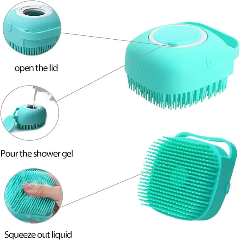 Pet Bathing Brush Soft Silicone Massager Shower Gel Petzymart