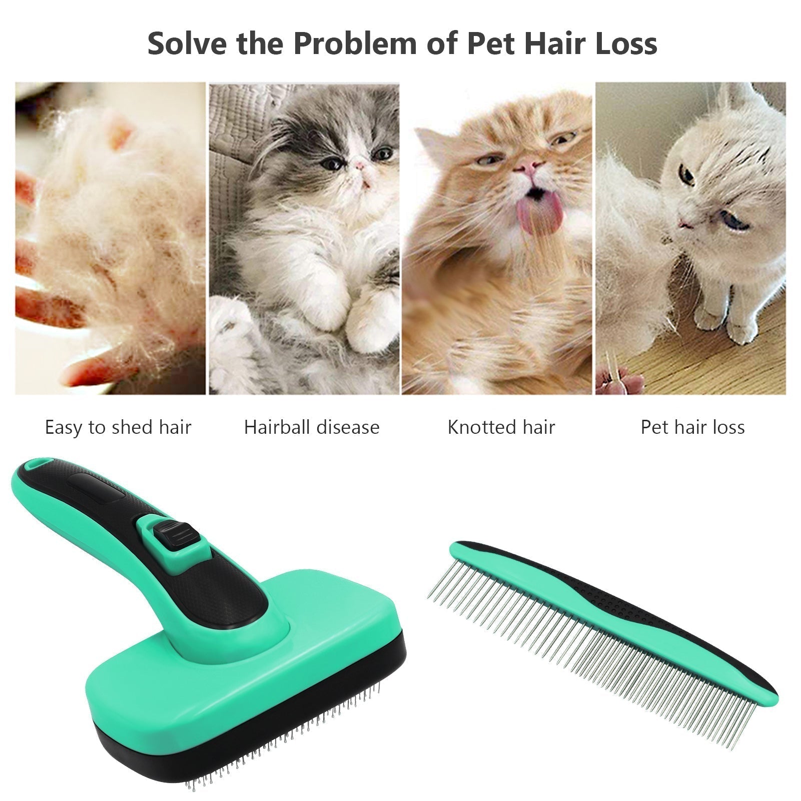 Pet Brush Retractable Hair Removal Comb Petzymart