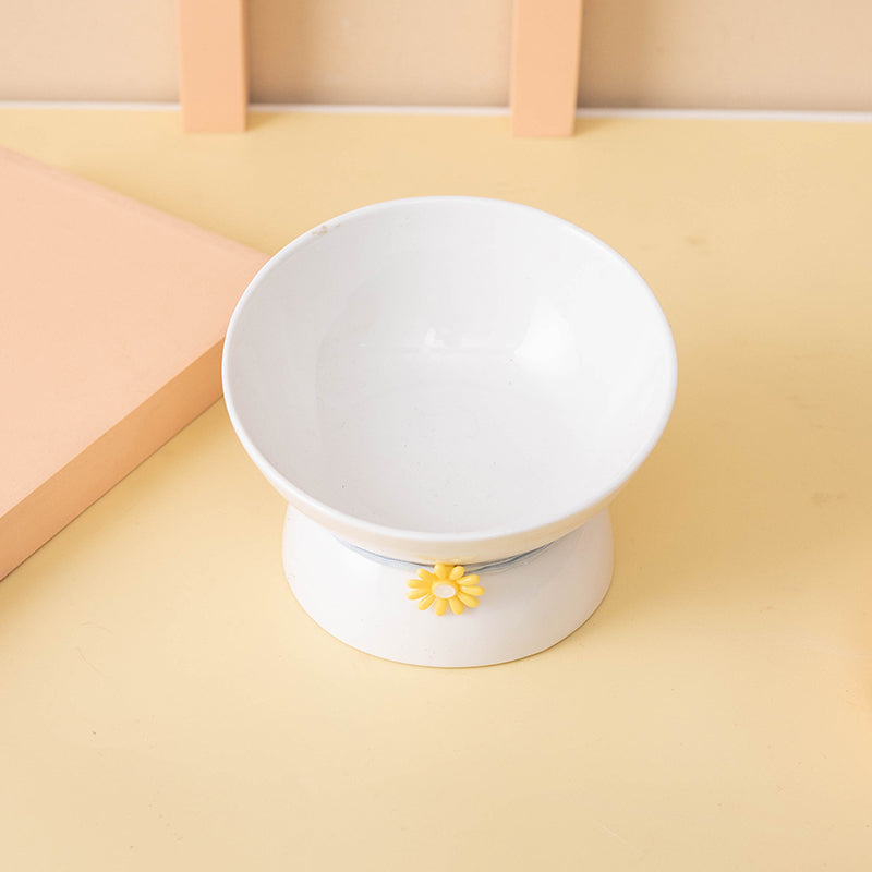 Pet Cats And Dogs Ceramic Tall Slanted Bowl Petzymart