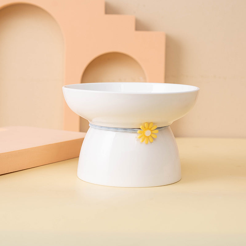 Pet Cats And Dogs Ceramic Tall Slanted Bowl Petzymart