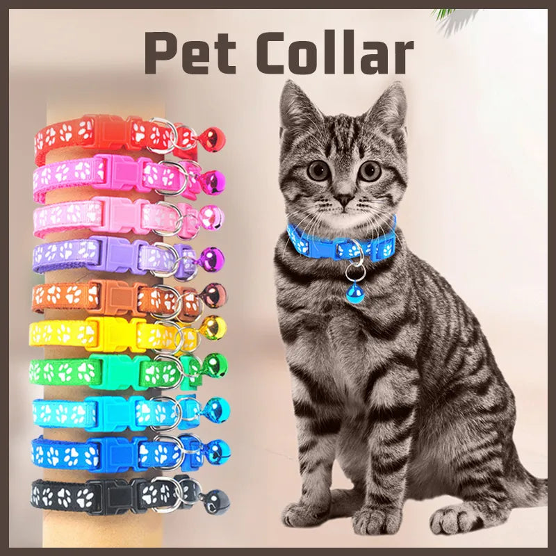 Pet Cats Collar Colorful Pattern Cute Bell Adjustable Petzymart