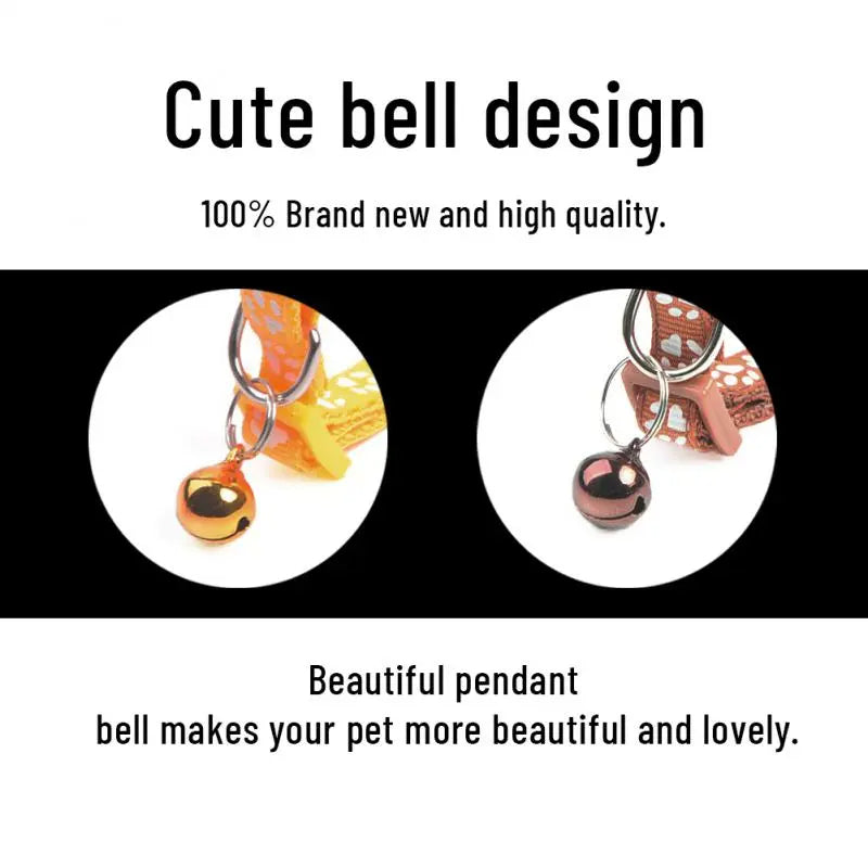 Pet Cats Collar Colorful Pattern Cute Bell Adjustable Petzymart