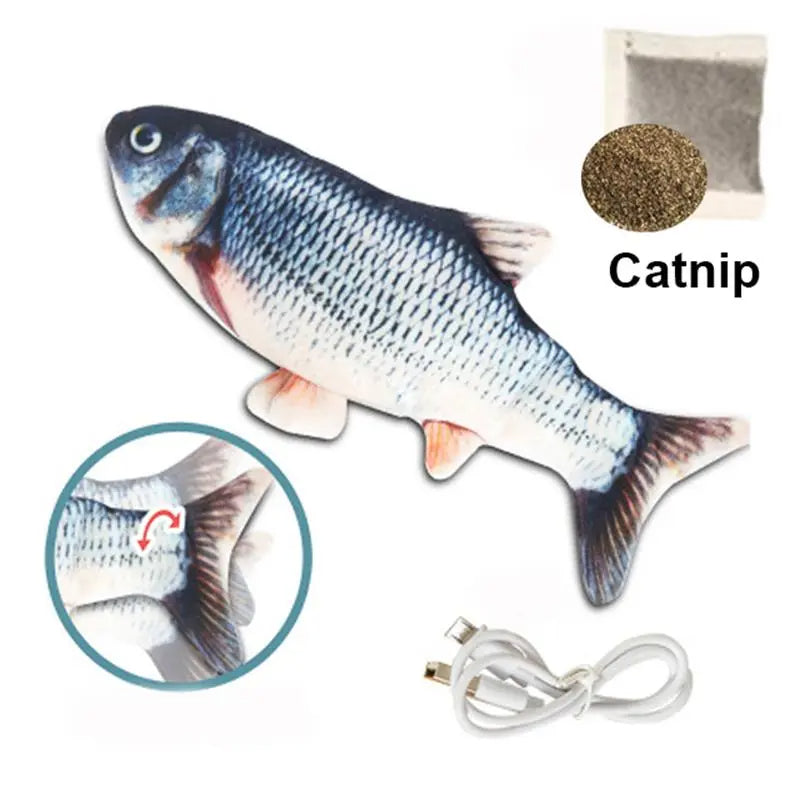Pet Fish Toy Soft Plush Toy USB Charger Petzymart