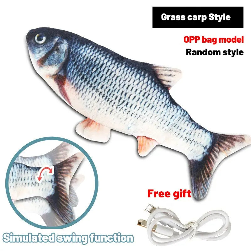 Pet Fish Toy Soft Plush Toy USB Charger Petzymart