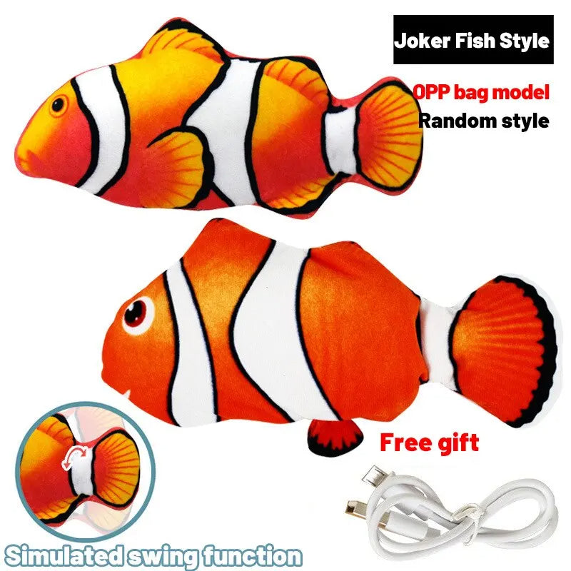 Pet Fish Toy Soft Plush Toy USB Charger Petzymart
