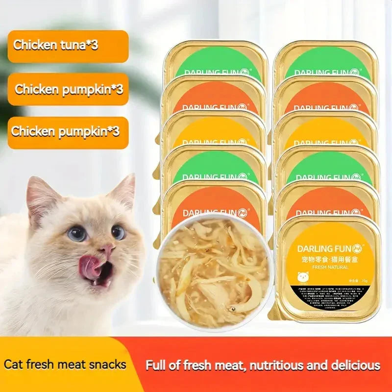 Pet Food, Wet Cat Food With Gravy, Canned Cat Fat Gill Nutrition Supplement ( 9 Packs ) Petzymart