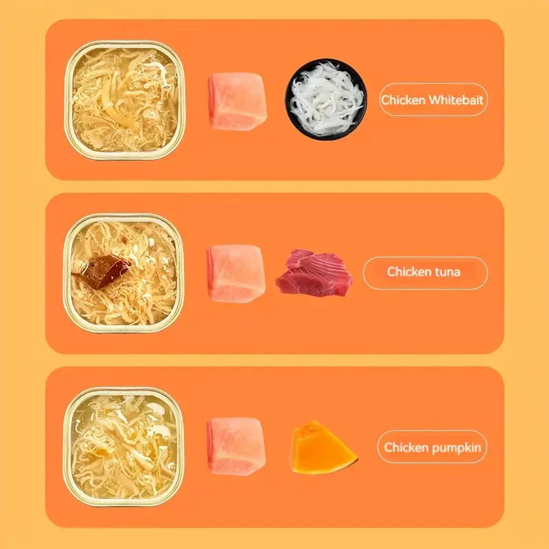 Pet Food, Wet Cat Food With Gravy, Canned Cat Fat Gill Nutrition Supplement ( 9 Packs ) Petzymart