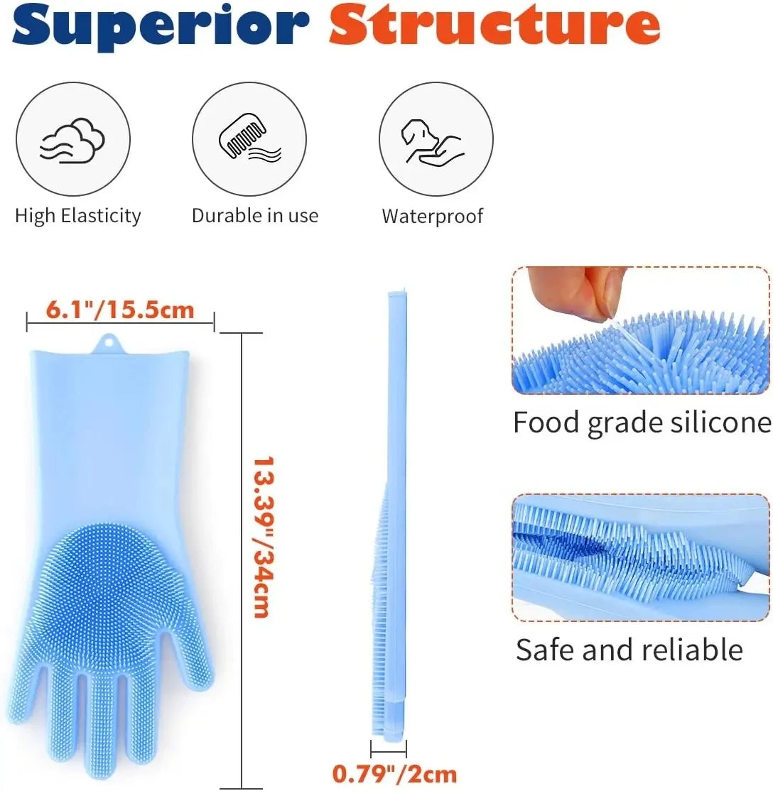 Pet Grooming Cleaning Gloves Dog Cat Bathing Shampoo Glove Petzymart