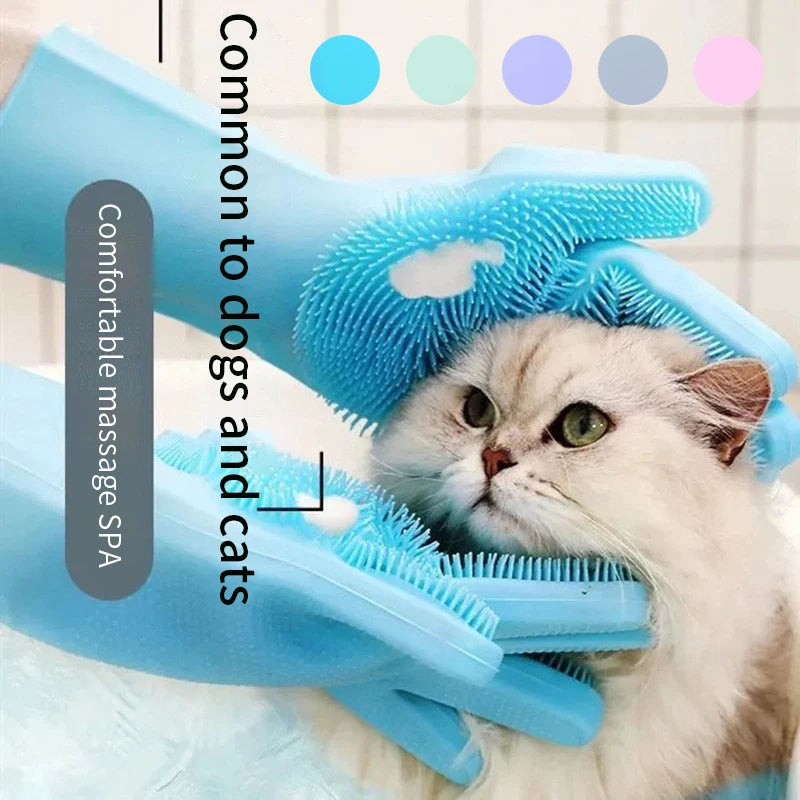 Pet Grooming Cleaning Gloves Dog Cat Bathing Shampoo Glove Petzymart