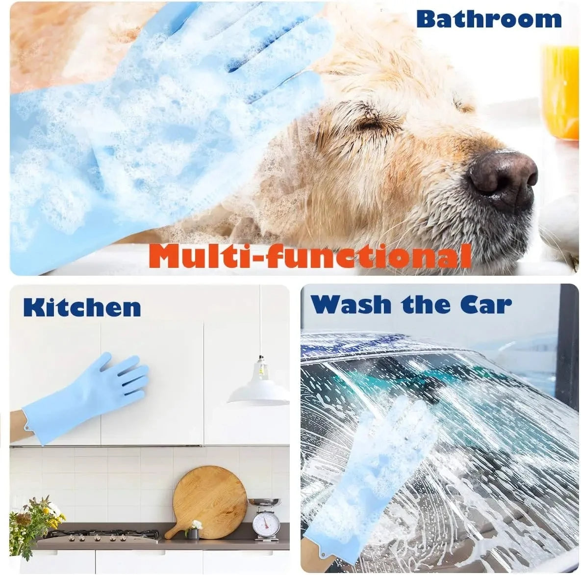 Pet Grooming Cleaning Gloves Dog Cat Bathing Shampoo Glove Petzymart