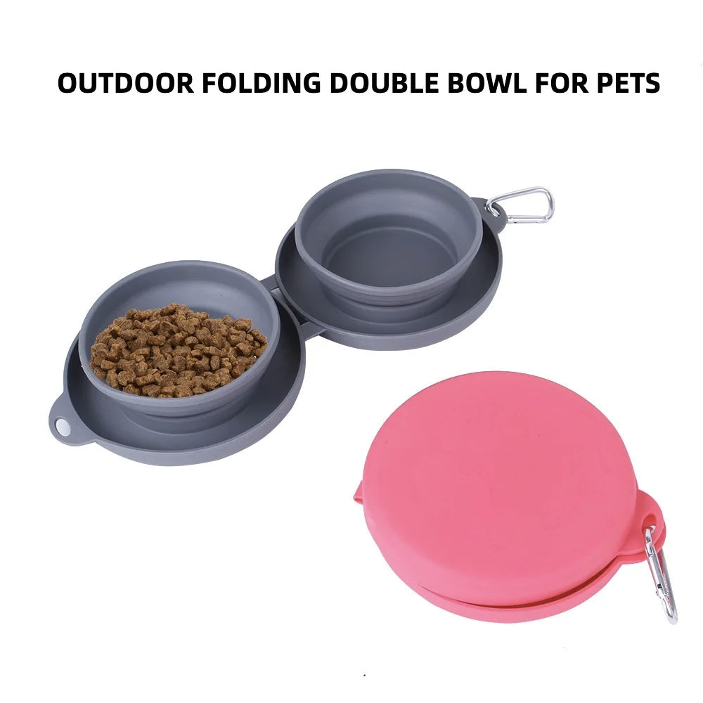 Portable Pet Bowl, Double-fold Silicone Pet Product, Thickened Dog Bowl, Suitable for Outdoor & Travel Petzymart