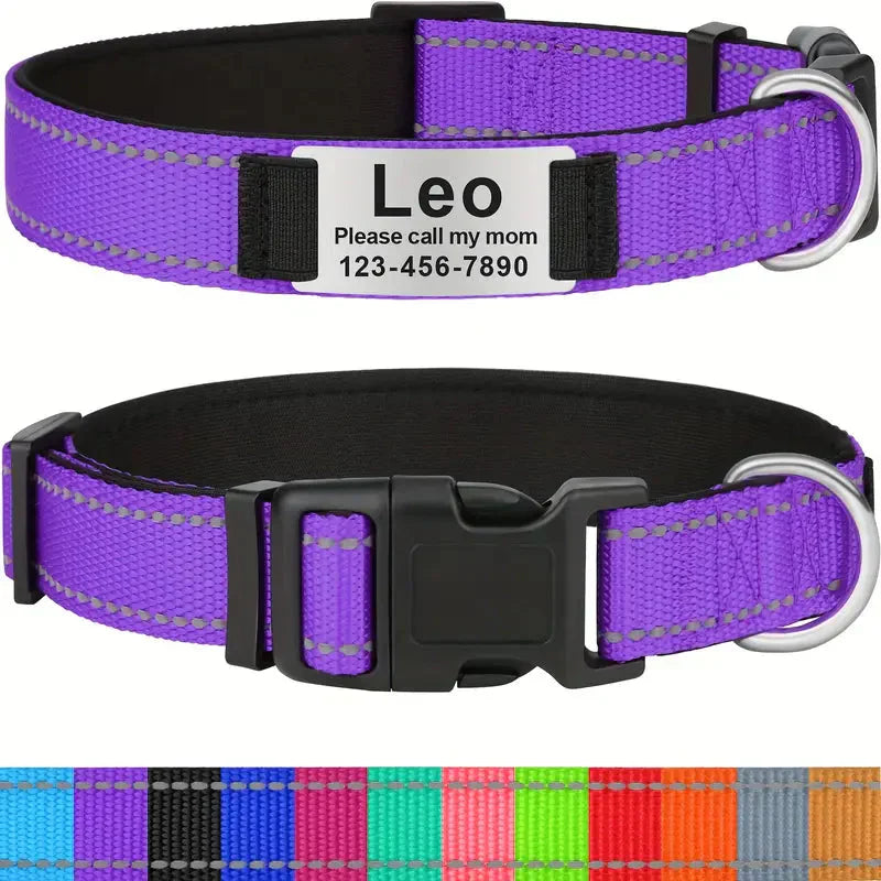Reflective Personalized Dog Collar for Medium Dogs with Padded Comfort Petzymart