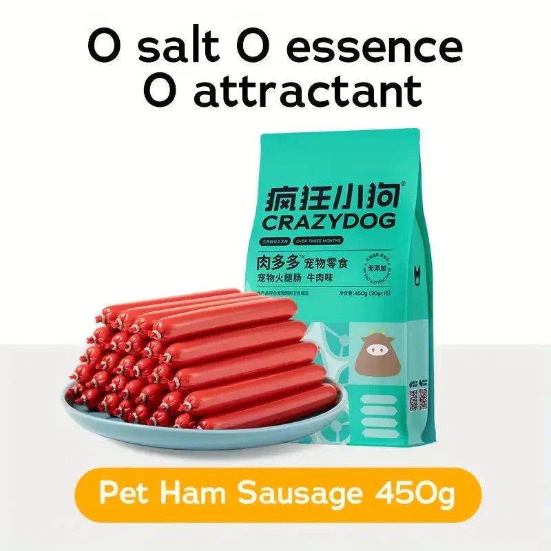 Soft Chicken and Beef Pet Ham Sausage Dog Snack - Healthy Training Treats for Dogs Petzymart