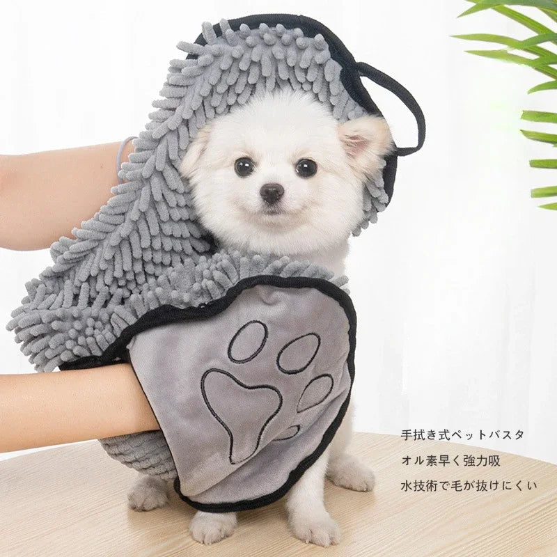Soft Dog Bath Robe Towel Quick Dry Pet Towel Fiber Petzymart