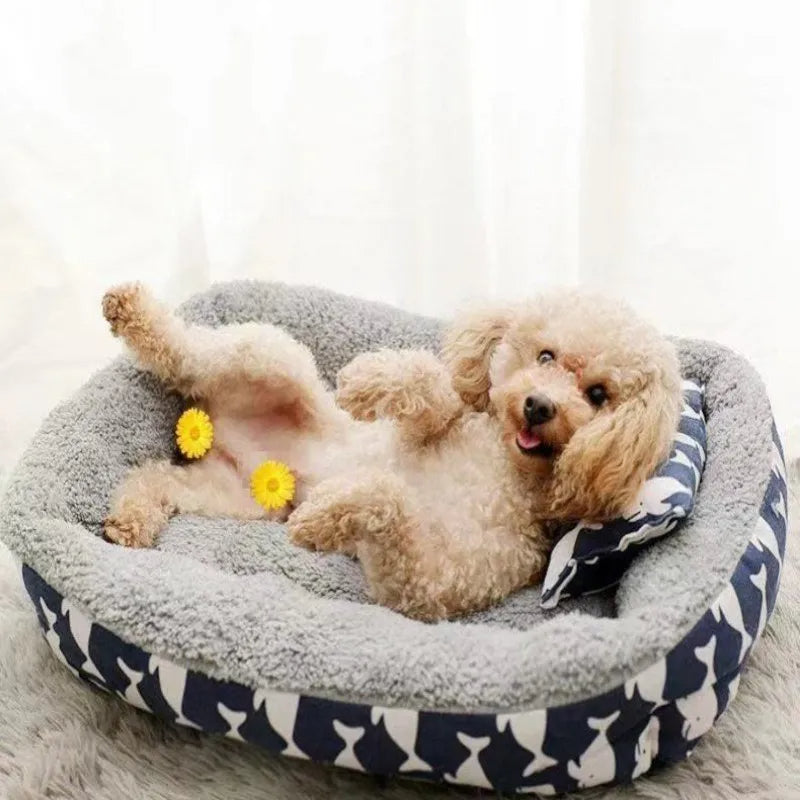 Soft Pet Bed Cat Bed Dog Bed Pet Mattress with Pillow Petzymart