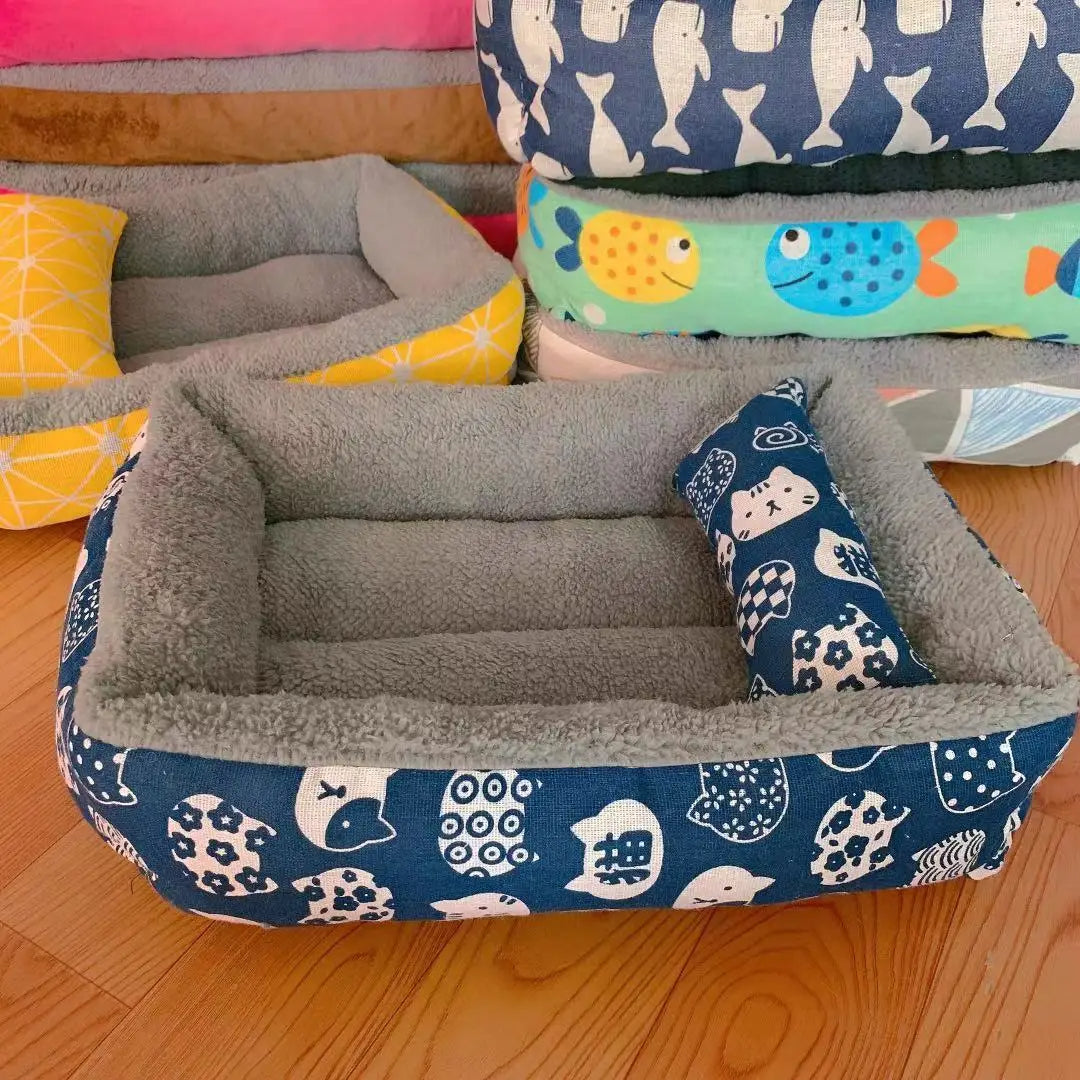 Soft Pet Bed Cat Bed Dog Bed Pet Mattress with Pillow Petzymart