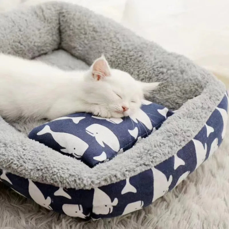 Soft Pet Bed Cat Bed Dog Bed Pet Mattress with Pillow Petzymart