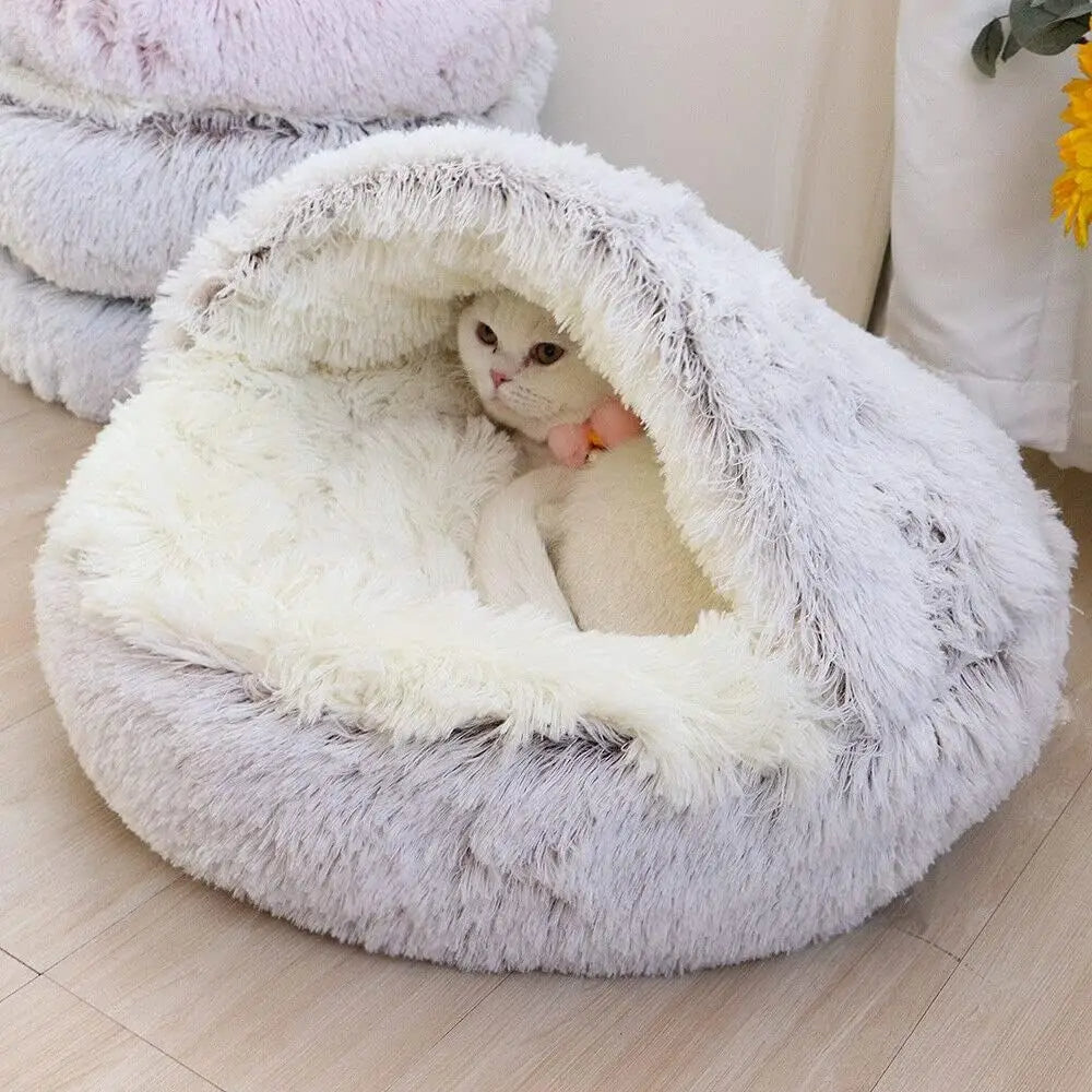 Soft Plush Round Cat & Dog Bed Pet Mattress Warm Petzymart