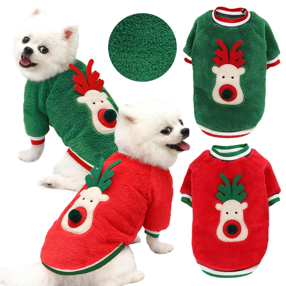 Warm Christmas Pets Clothes Soft Fleece Dog Sweater Petzymart