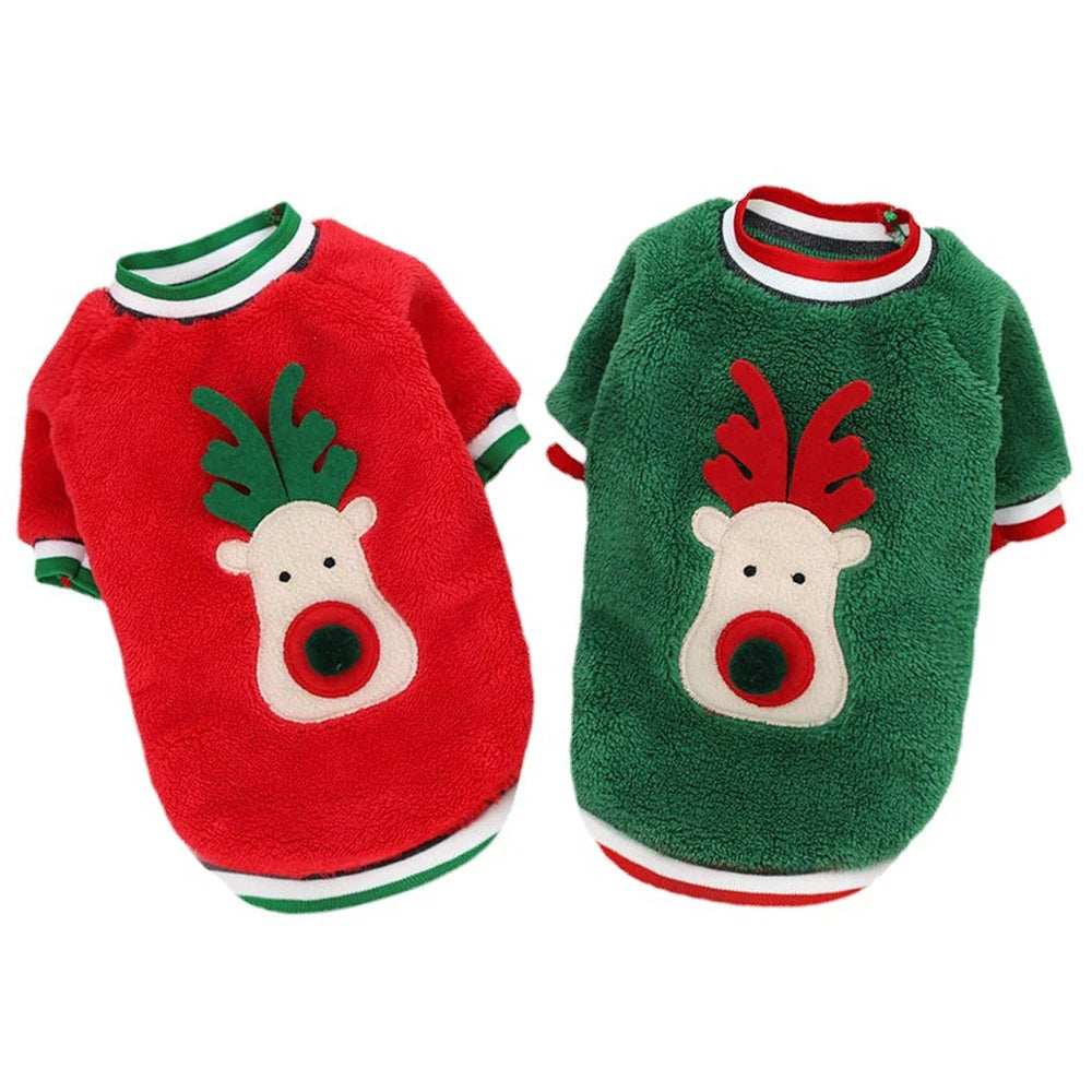 Warm Christmas Pets Clothes Soft Fleece Dog Sweater Petzymart