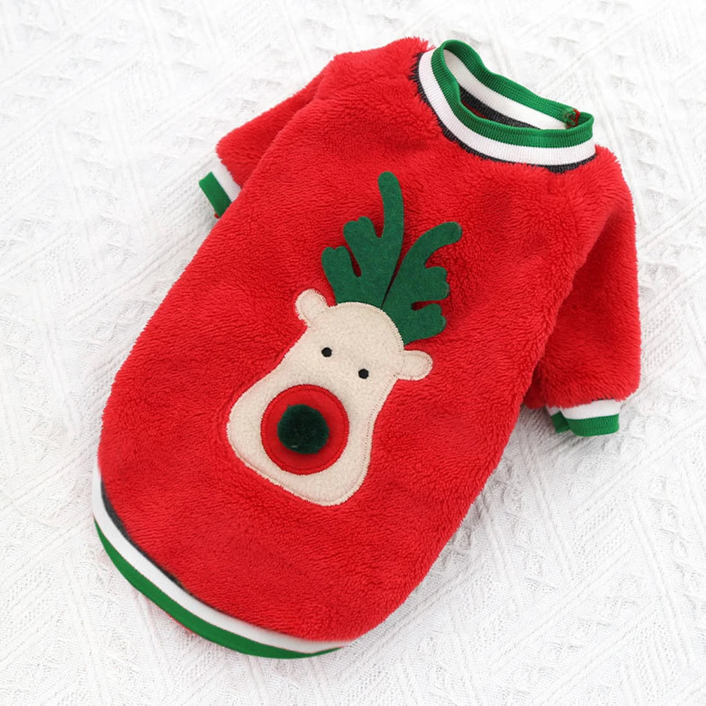 Warm Christmas Pets Clothes Soft Fleece Dog Sweater Petzymart