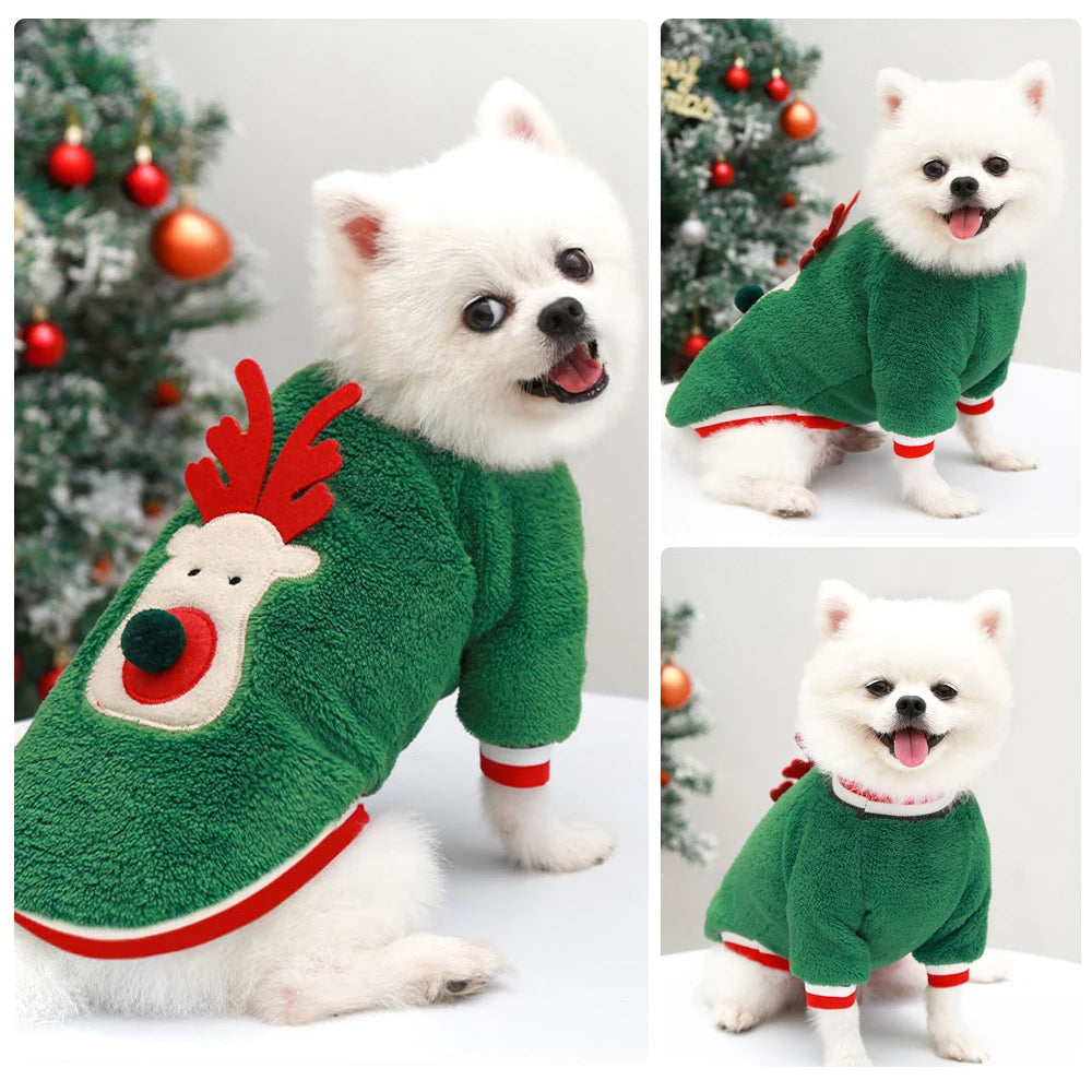 Warm Christmas Pets Clothes Soft Fleece Dog Sweater Petzymart