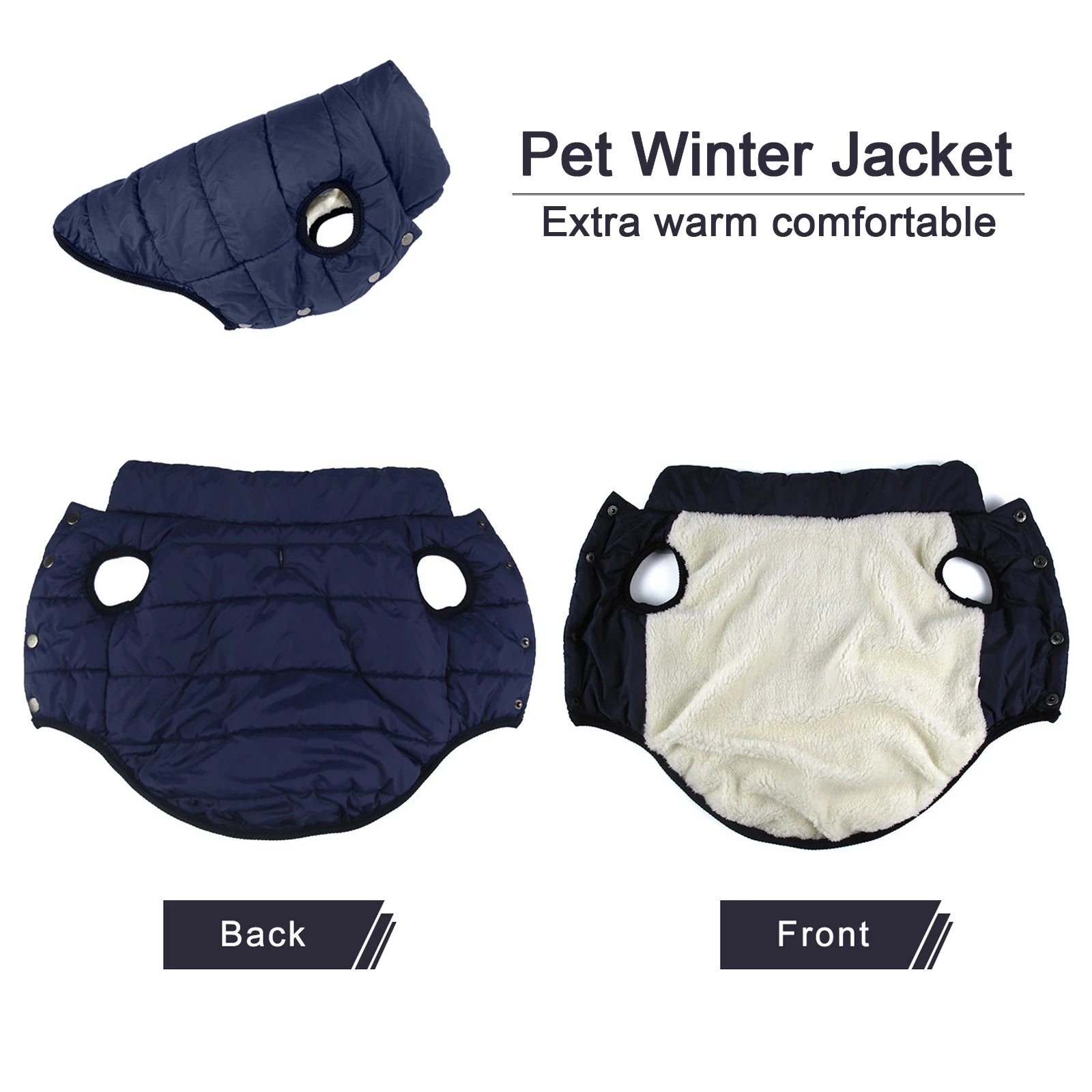 Winter Cold Proof Warm Dog Jacket with Fleece Cotton Lining Petzymart